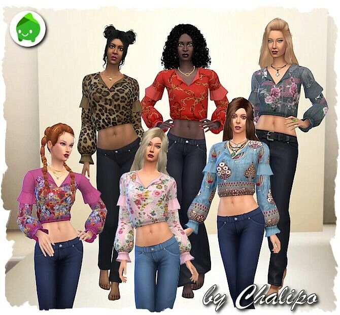 Para Blouse By Chalipo Sims 4 CC