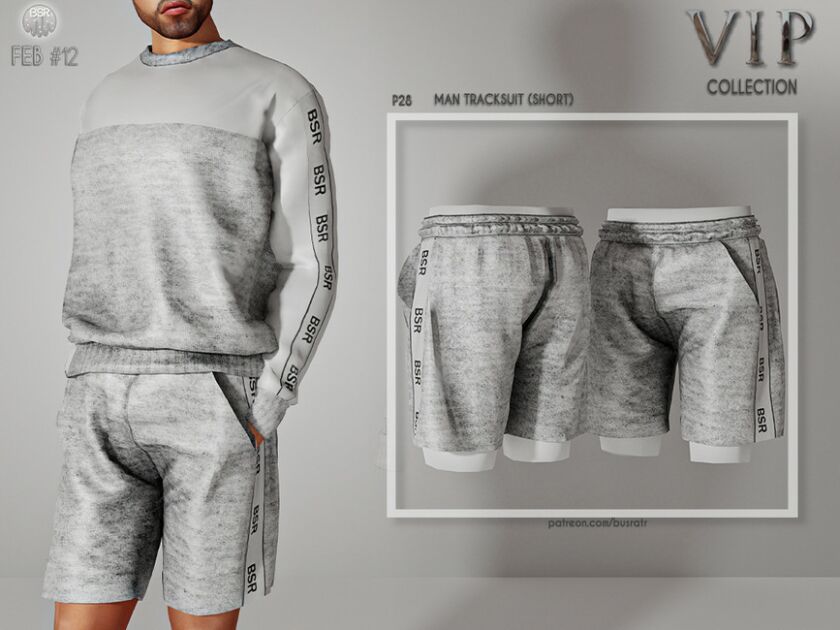 MAN Tracksuit (Short) P28 By Busra-Tr Sims 4 CC