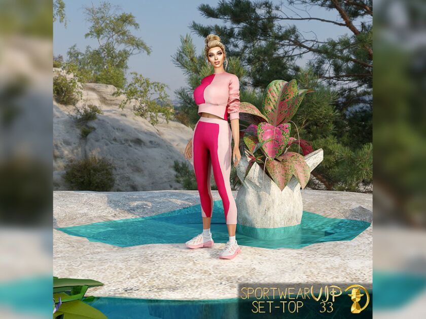 Sportwear Set-Top VIP33 By Turksimmer Sims 4 CC