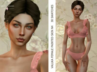 Female Painted Skin N4B (Dark) By Valuka Sims 4 CC