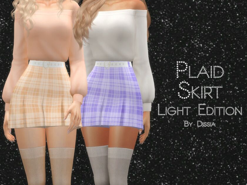 Plaid Skirt Light Edition By Dissia Sims 4 CC