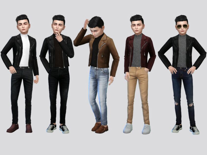 Pontius Leather Jacket Boys Sims 4 CC