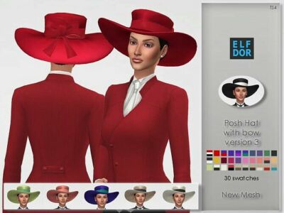 Posh HAT With BOW Version 3 Sims 4 CC