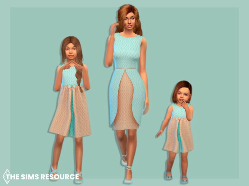 sims 4 cc quilted two tone dress adult by mysteriousoo 2