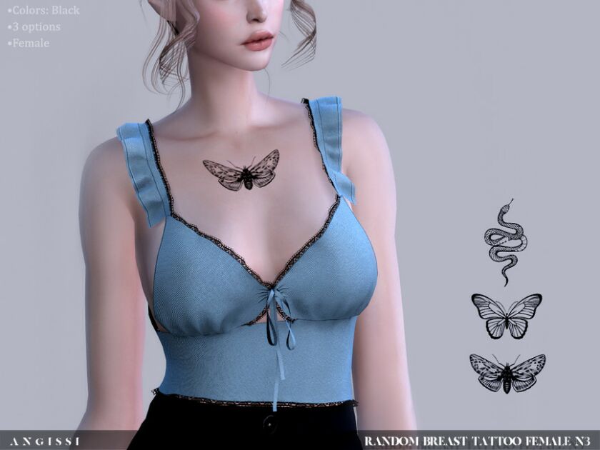 Random Breast Tattoo Female N3 By Angissi Sims 4 CC