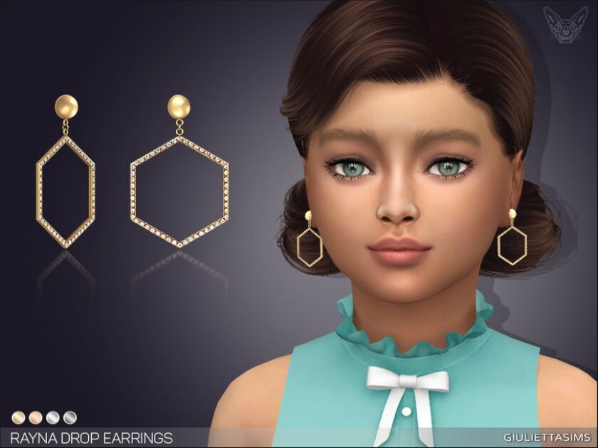 Rayna Drop Earrings For Kids Sims 4 CC