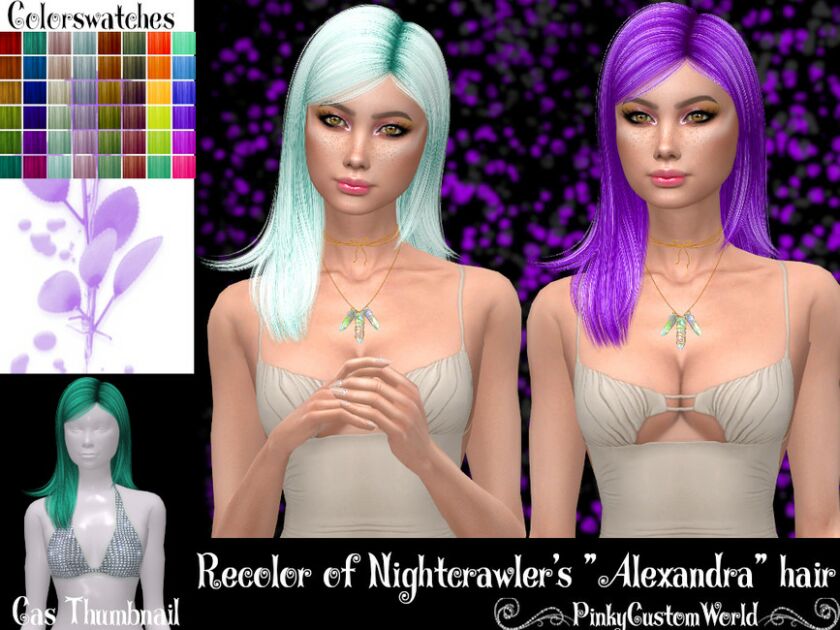 Recolor Of Nightcrawler’s Alexandra Hair By Pinkycustomworld Sims 4 CC