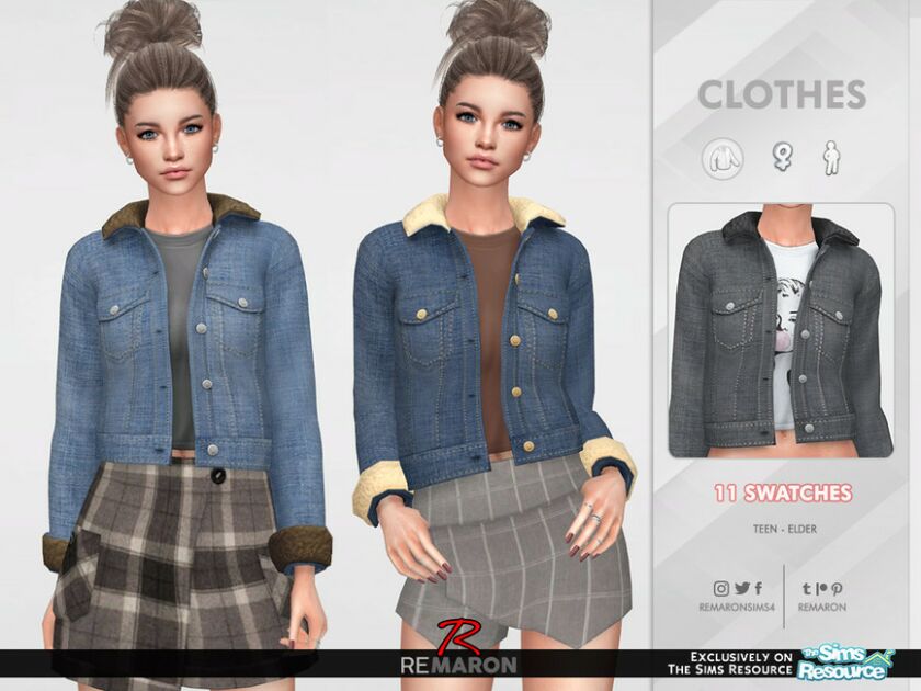 Remaron_F_Denimjacket01 Sims 4 CC