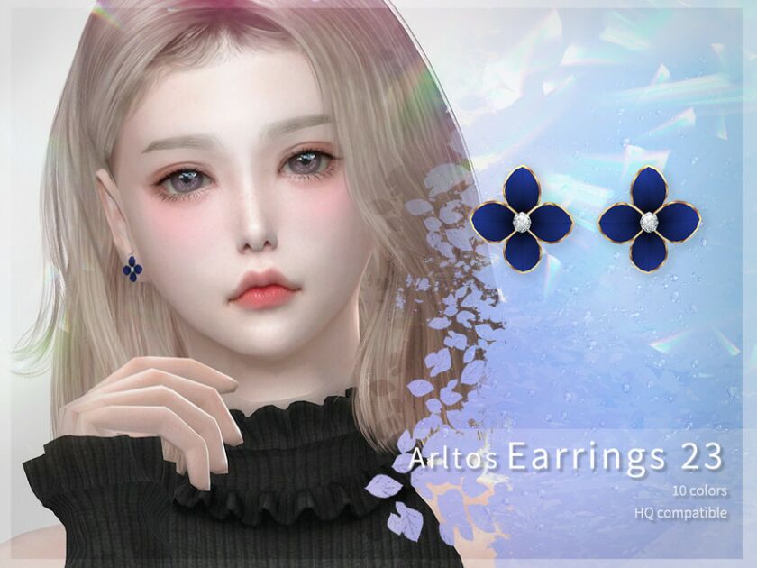 Retro Flower Earrings / 23 By Arltos Sims 4 CC