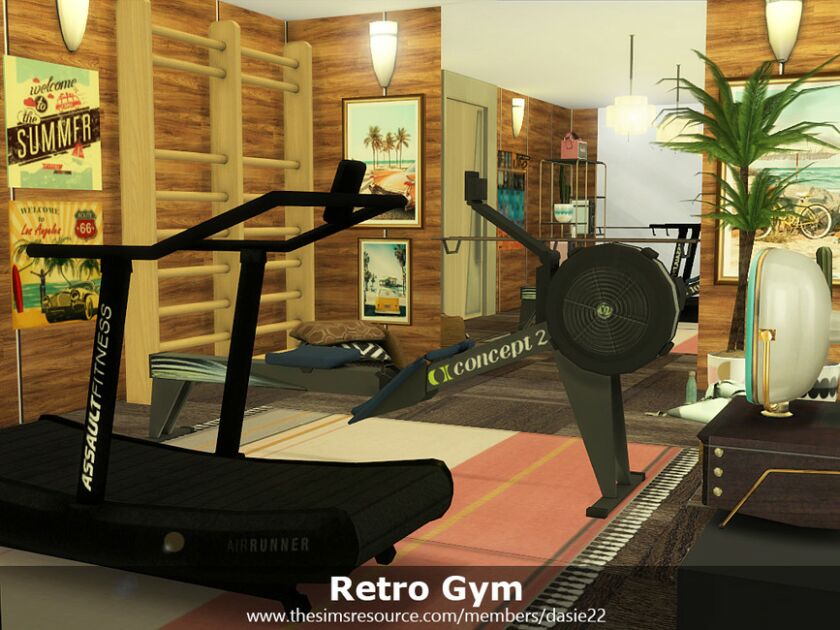 sims 4 cc retro gym by dasie2 2