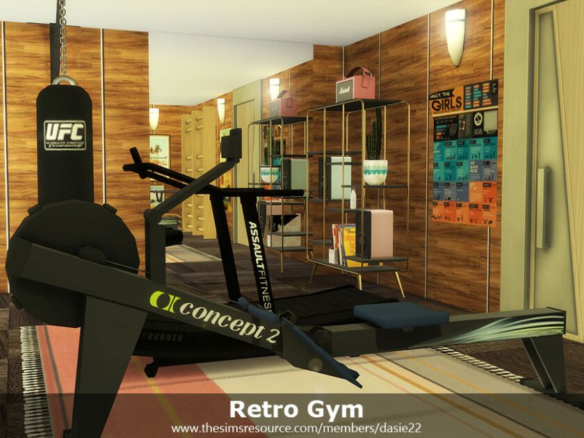 sims 4 cc retro gym by dasie2 3