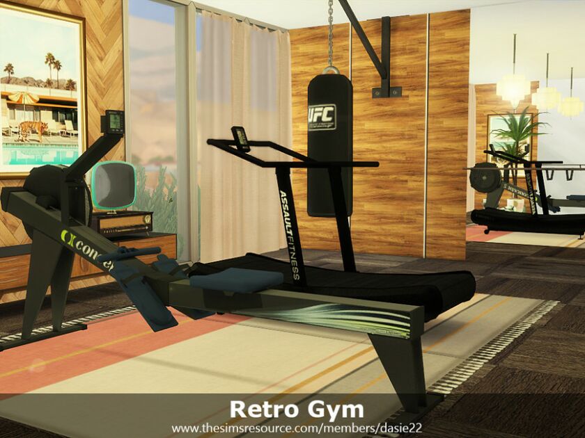 sims 4 cc retro gym by dasie2 4