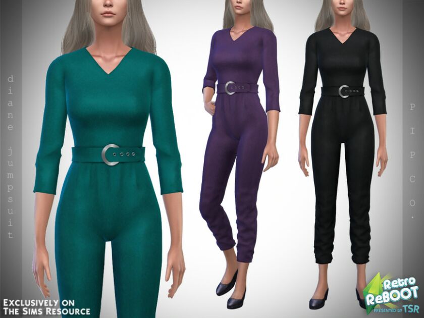 Retro Reboot – Diane Jumpsuit Sims 4 CC