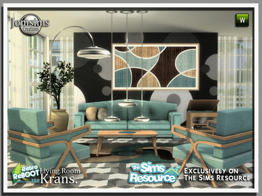 Retro Reboot Krans Living Room Sims 4 CC