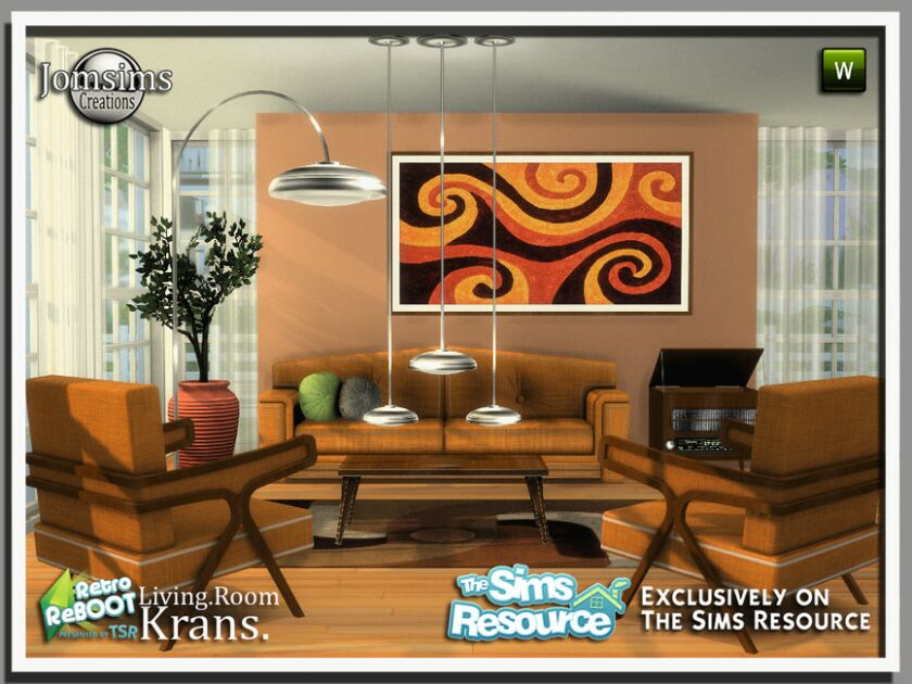 sims 4 cc retro reboot krans living room by jomsims 3