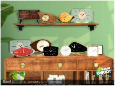 [Retroreboot] Mid-Century Table Clocks By Severinka_ Sims 4 CC