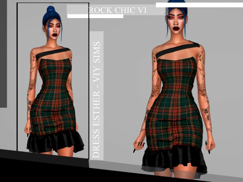 Rock Chic VI – Dress Esther Sims 4 CC