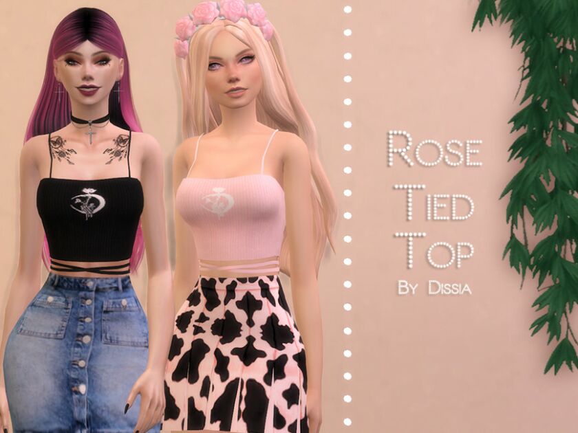 Rose Tied TOP By Dissia Sims 4 CC