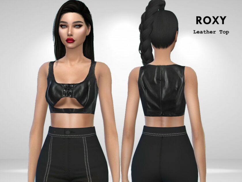 Roxy Leather TOP By Puresim Sims 4 CC