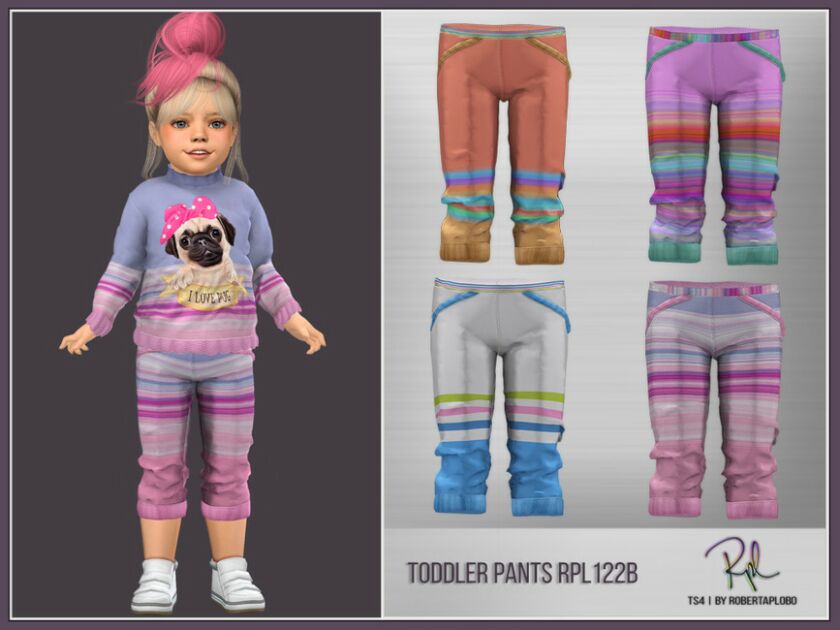 Rplts4 Toddler Pants Rpl124B By Robertaplobo Sims 4 CC