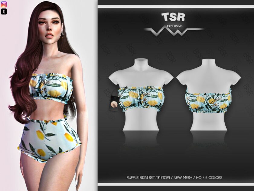 Ruffle Bikini SET-131 (TOP) BD477 Sims 4 CC