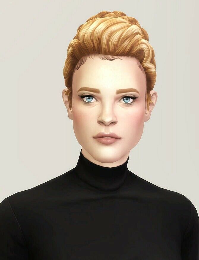 Runway Hair 2 Braid BUN Sims 4 CC