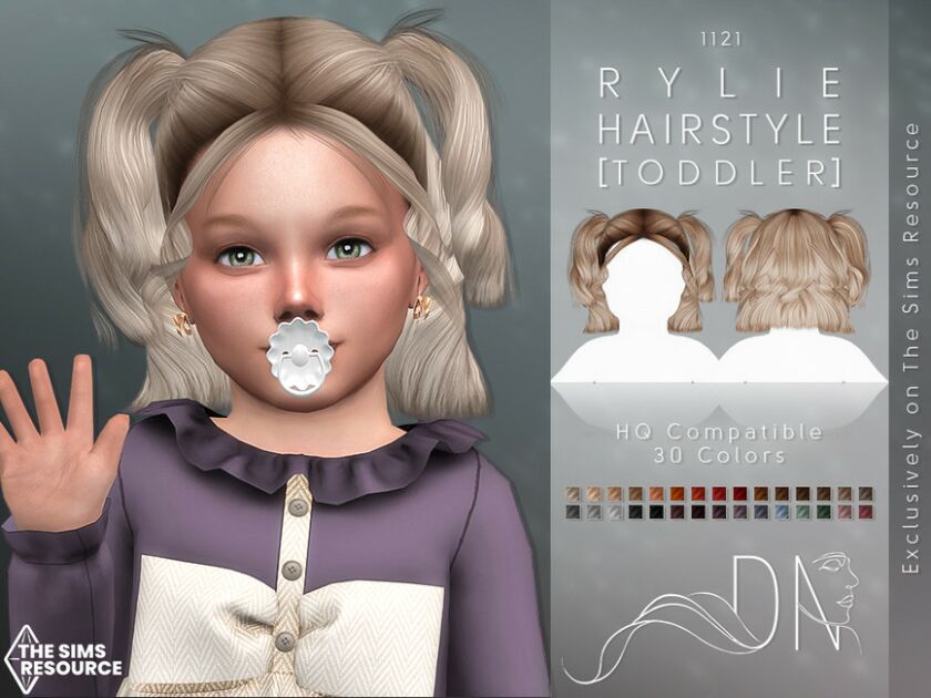 Rylie Hairstyle [Toddler] By Darknightt Sims 4 CC