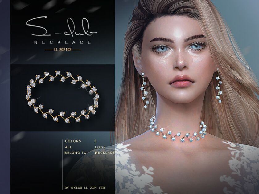 S-Club LL Necklace 2021013 By S-Club Sims 4 CC