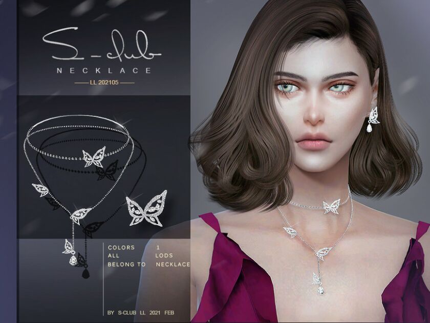 S-Club LL Necklace 202105 By S-Club Sims 4 CC