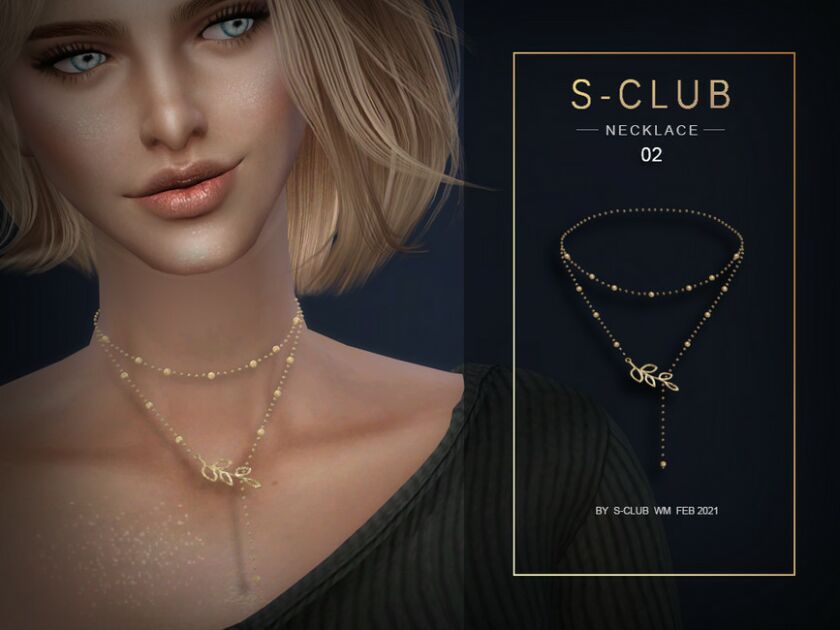 S-Club WM Necklace 202102 By S-Club Sims 4 CC