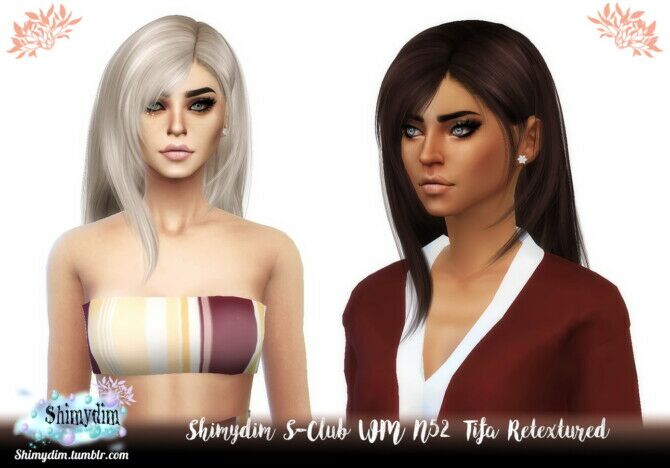 S-Club WM N52 Tifa Hair Retexture Sims 4 CC