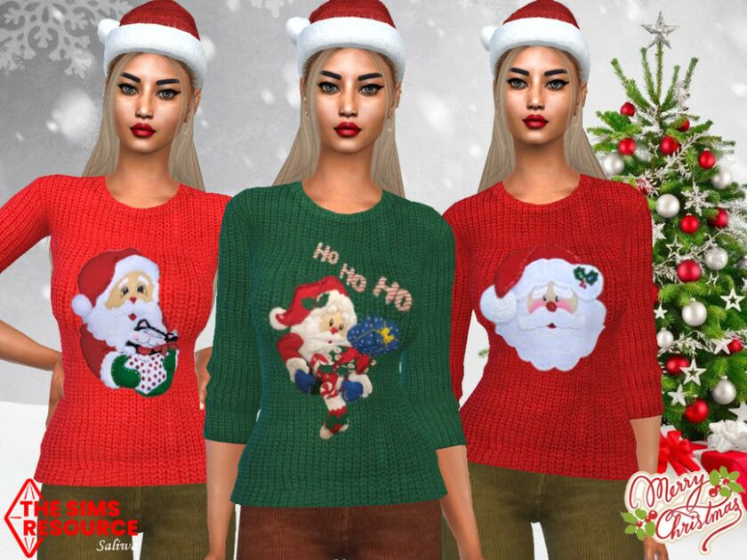 Santa Christmas Sweaters By Saliwa Sims 4 CC