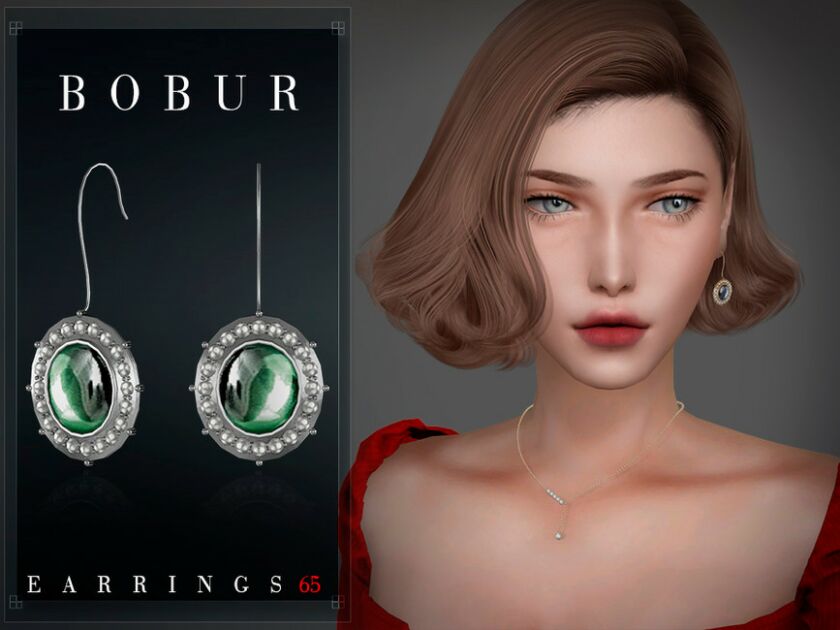 Sapphire Earrings With Pearls Sims 4 CC