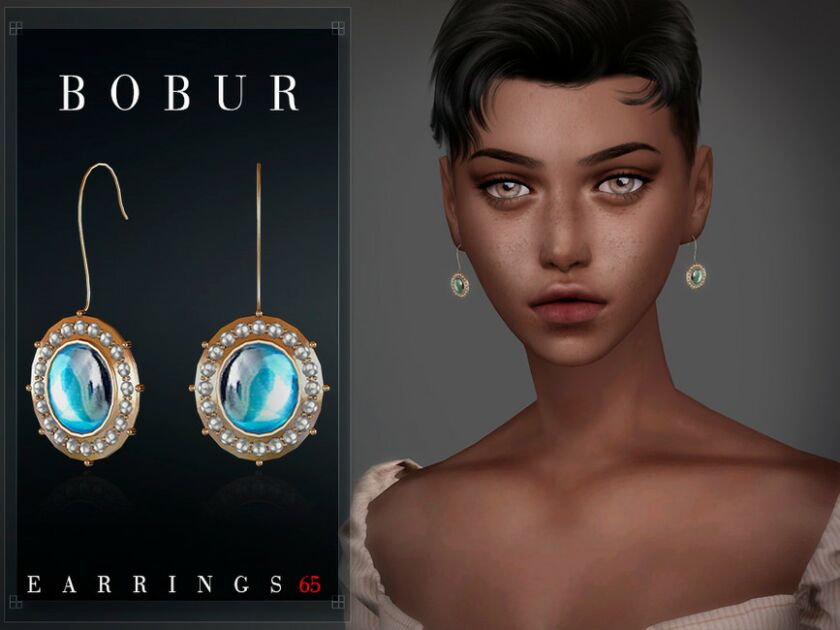 sims 4 cc sapphire earrings with pearls by bobur3 2