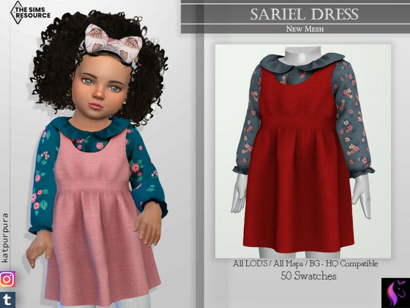 Sariel Dress By Katpurpura Sims 4 CC