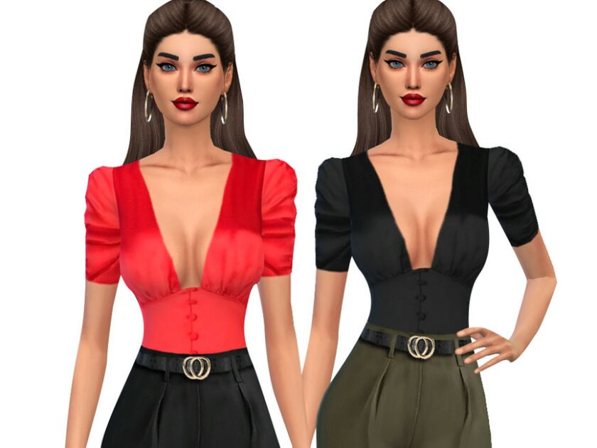 Sateen Formal Tops By Saliwa Sims 4 CC