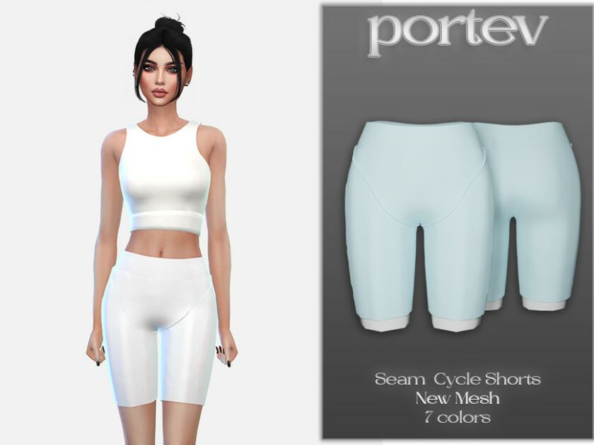 Seam Cycle Shorts By Portev Sims 4 CC