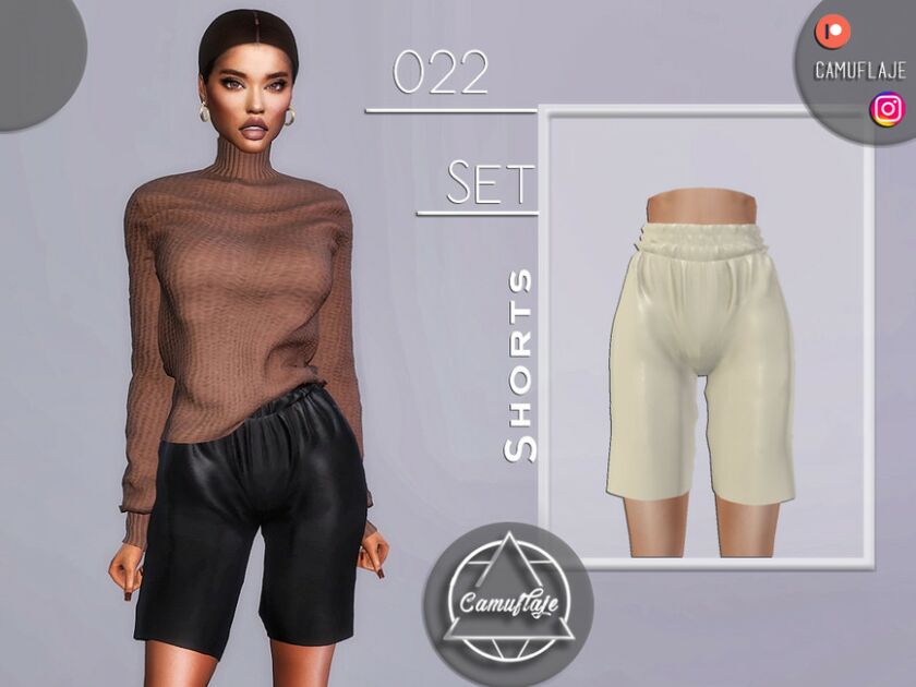 SET 022 – Leather Shorts By Camuflaje Sims 4 CC