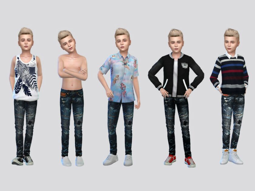 Shiki Denim Jeans Boys Sims 4 CC