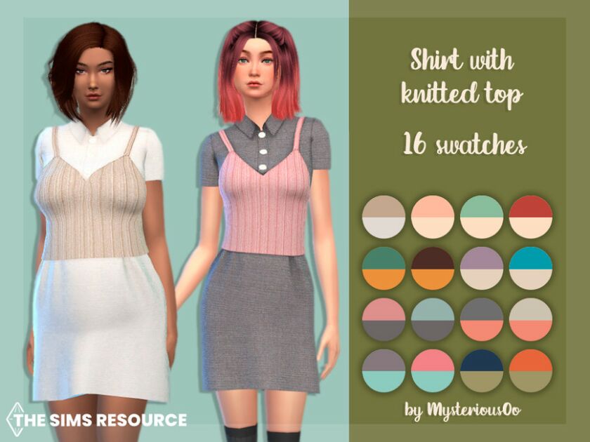 Shirt With Knitted TOP By Mysteriousoo Sims 4 CC