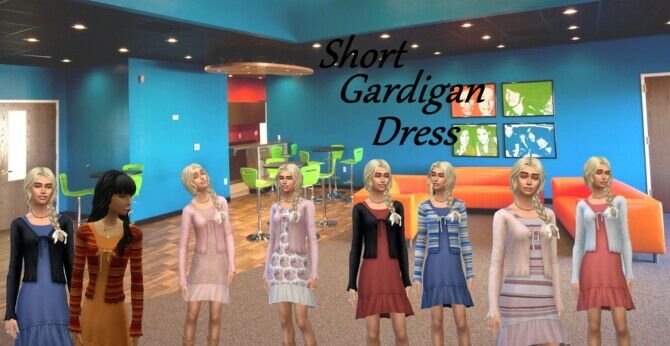 Short Cardigan Dress Sims 4 CC