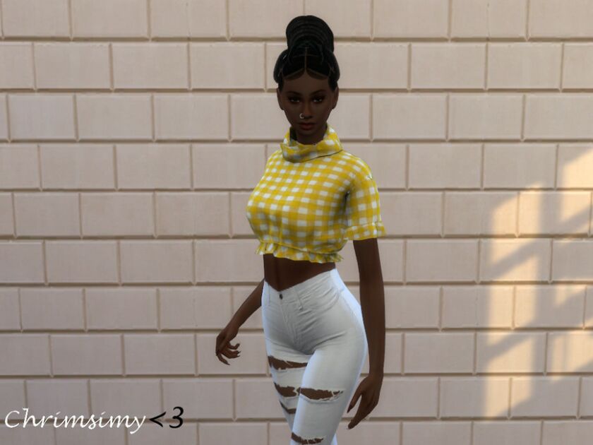 sims 4 cc short sleeve ruffle top by chrimsimy 2