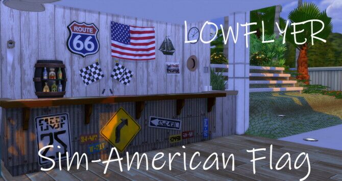 Sim-American Flag By Lowflyer Sims 4 CC