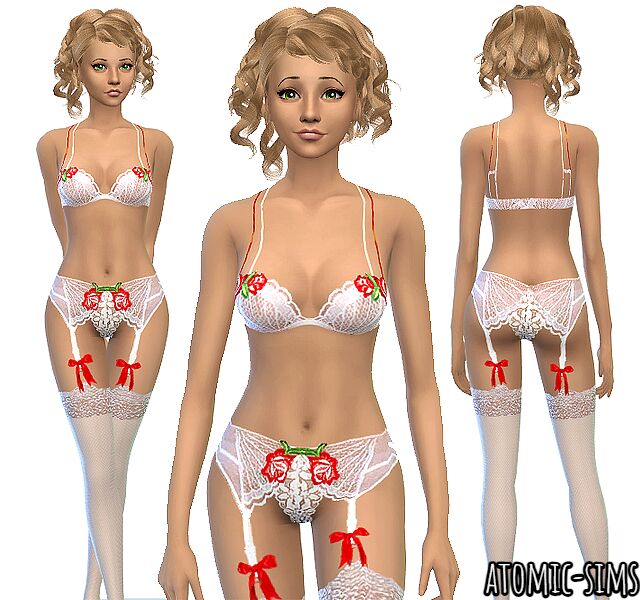 Tulip Lace Lingerie Conversion By Atomic-Sims Sims 4 CC