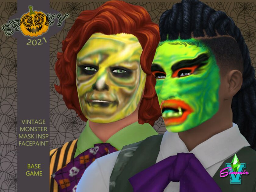 sims 4 cc simmiev vintage monster face paint by simmiev 2