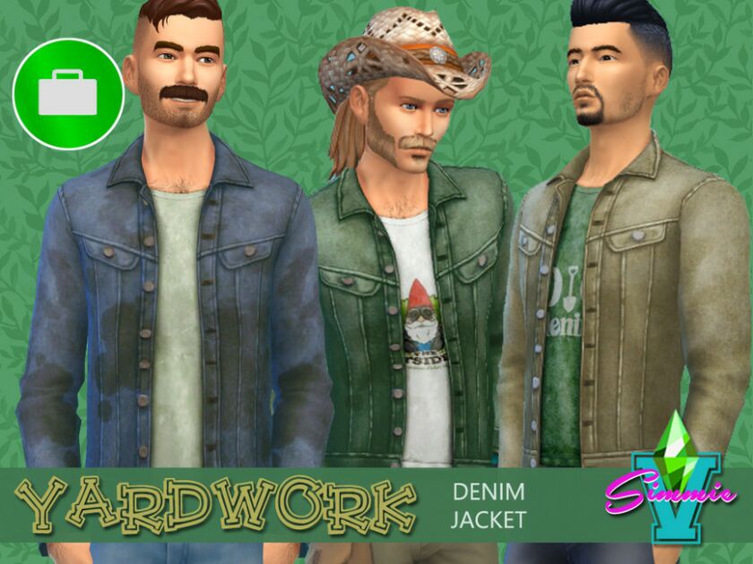 Simmiev Yardwork Denim Jacket By Simmiev Sims 4 CC