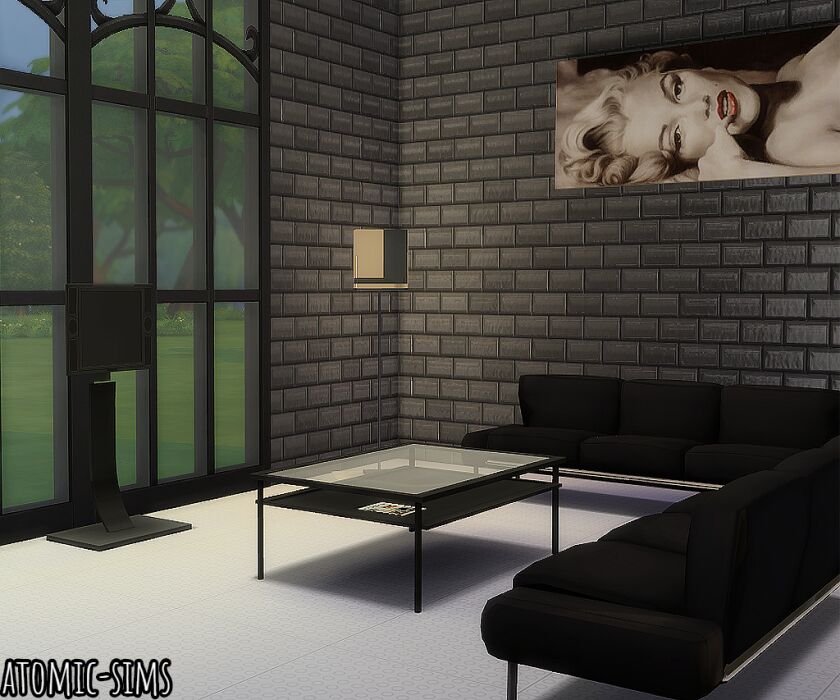 Simpossible Carbon Living Room Conversion At Atomic-Sims Sims 4 CC