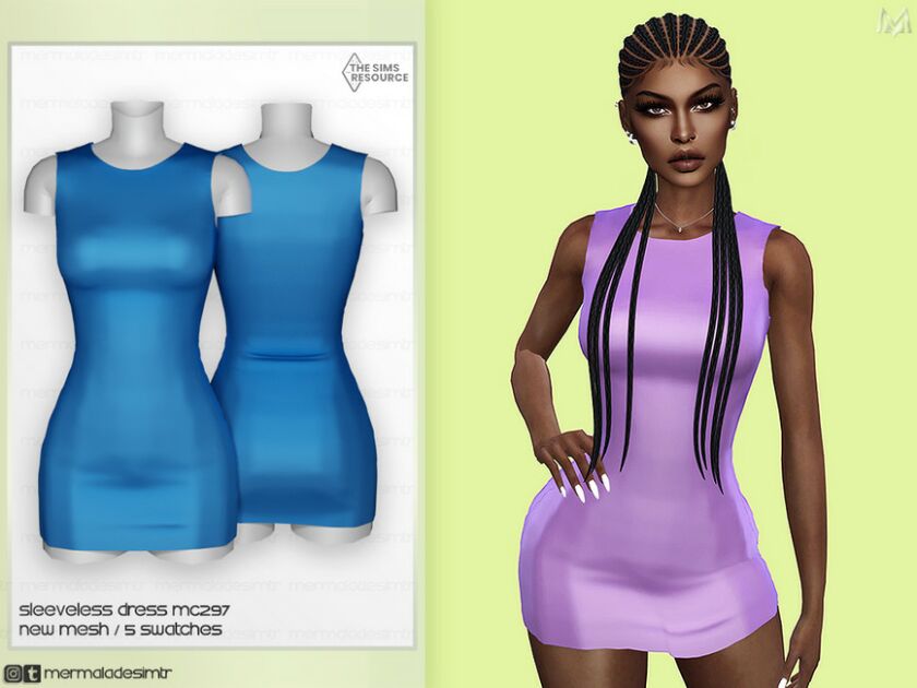 Sleeveless Dress MC297 By Mermaladesimtr Sims 4 CC