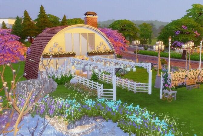 Smile Cafe Garden NO CC Sims 4 CC