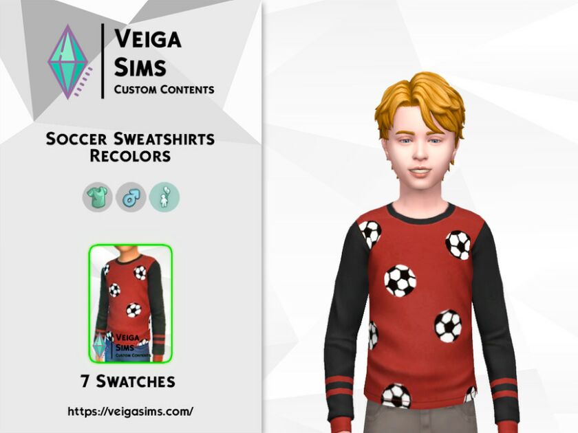 Soccer Sweatshirts Recolors Sims 4 CC